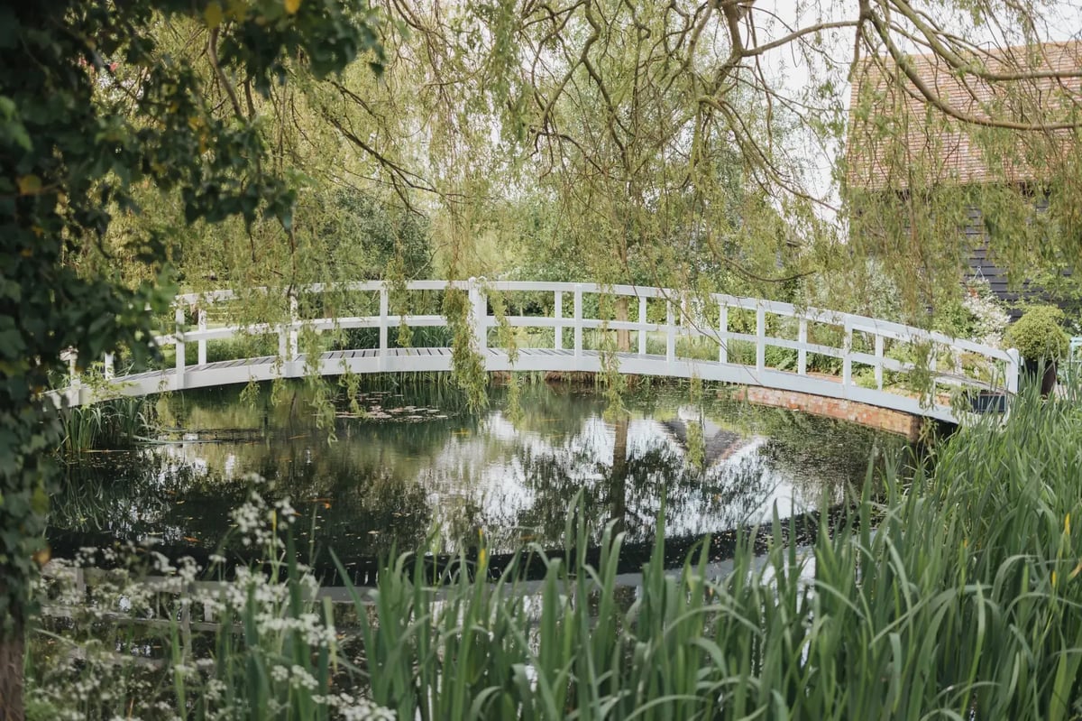 Bridge over pond at High House
