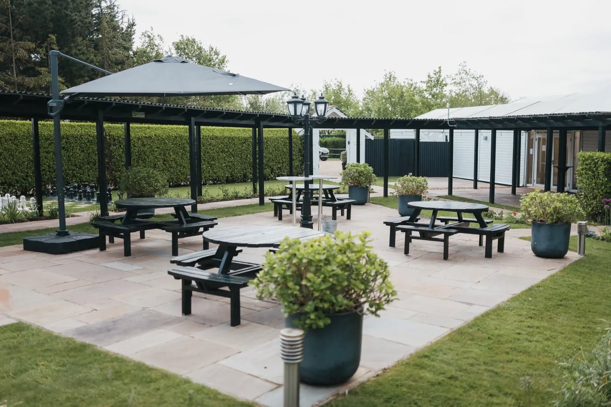 Seating area outside at High House