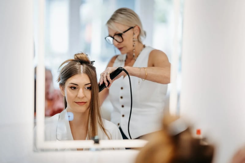 Bride getting hair done at High House