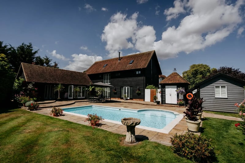 Dressing room and swimming pool at High House